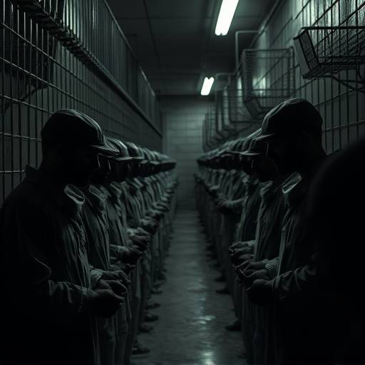 Imagen de prisioneros trabajando en silencio en la prisión de Auburn.